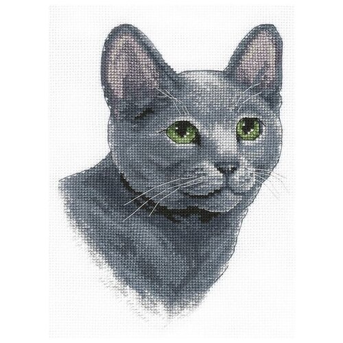 Купить Набор для вышивания Русская голубая кошка , 17x20 см, PANNA, белый