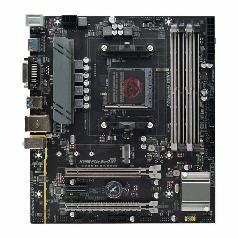 Материнская плата AFOX Motherboard AMD B550 AMD Socket AM4 4 x DDR4 Memory Slots Micro-ATX (22 x 245 cm)