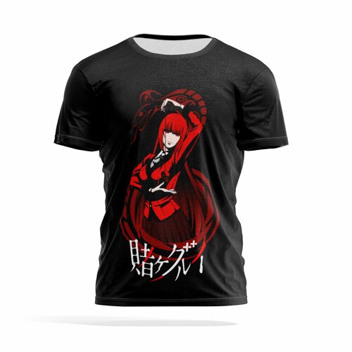 Футболка PANiN Brand, размер L, бордовый, черный japan anime jabami yumeko tshirts kakegurui cute cartoon print tops cosplay the new casual harajuku man cotton t shirt