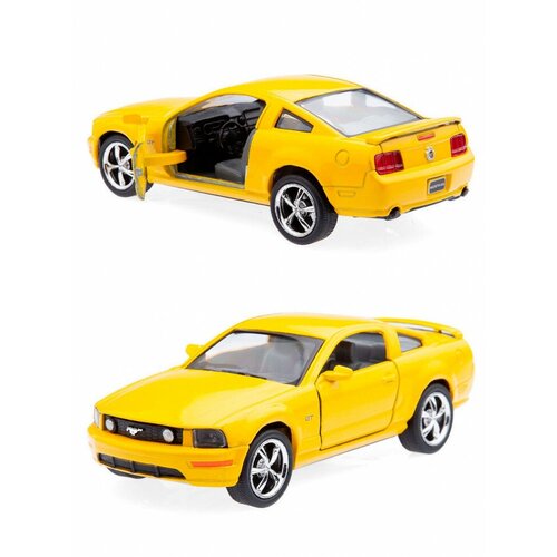 Металлическая машинка Kinsmart 1:38 «2006 Ford Mustang GT» KT5091D инерционная / Желтый металлическая машинка игрушка 1 38 2015 ford mustang gt police форд мустанг полицейский инерционная черный