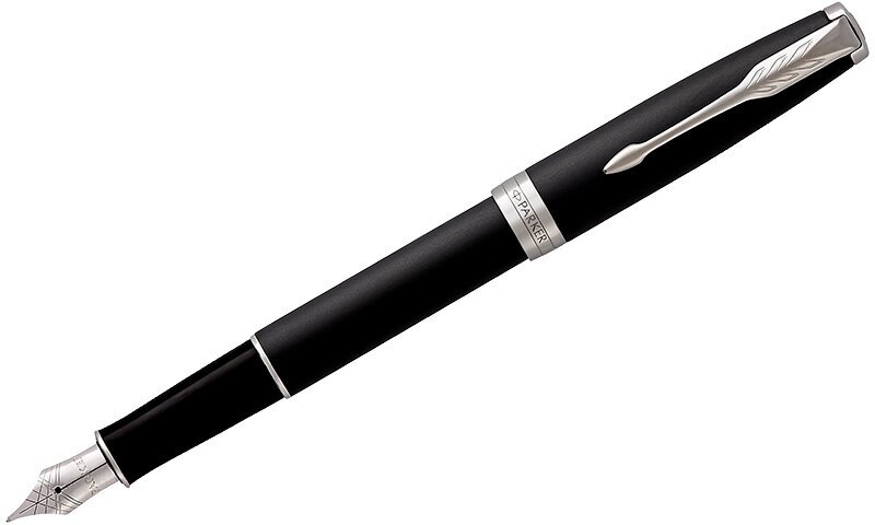 Ручка перьевая Parker "Sonnet Matte Black CT" 0,8мм, подарочная упаковка