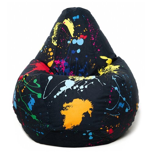 Пуф Кресло груша XL Велюр с принтом 02