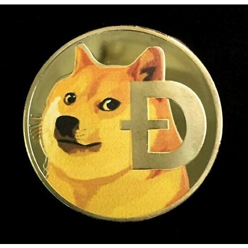 Монета сувенирная картинка Догикоин (Dogecoin)