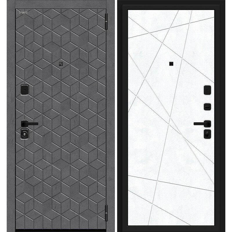 фото Кьюб (RBE) Slate Art/Snow Art, входная дверь Браво