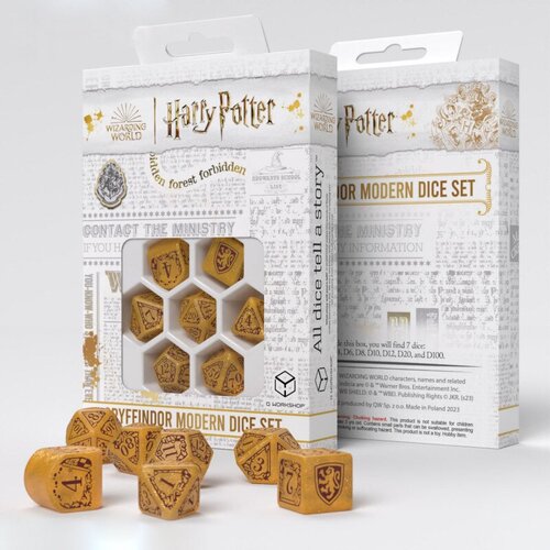 фото Набор кубиков для настольных ролевых игр q-workshop harry potter - gryffindor modern dice set gold q workshop