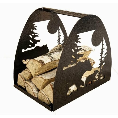 Дровница 2 медведя 41х30х38 см цвет медный антик