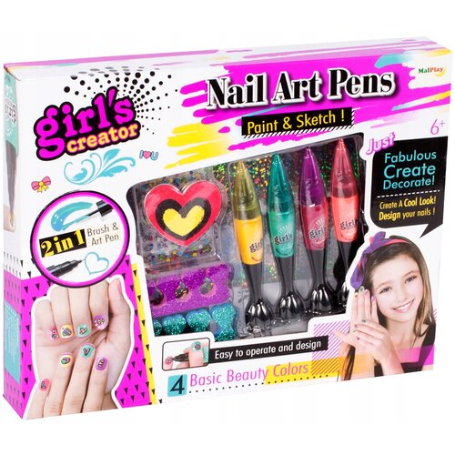 Игровой маникюрный набор для девочек NAIL ART PENS Paint & Sketch