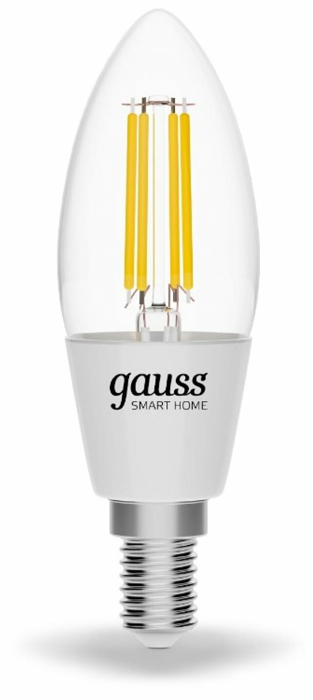 Умная Wi-Fi лампочка Gauss Smar Home Filament С35 4,5W 495лм E14 управление голосом/смартфоном, диммируемая - фотография № 14