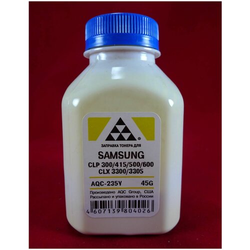 тонер aqc 1 475 для samsung clp 510 cyan 200г фл Тонер AQC-RUS SAMSUNG CLP 300/315/320/325/360/415/500/510/600/610/660/CLX3300/3305 Yellow