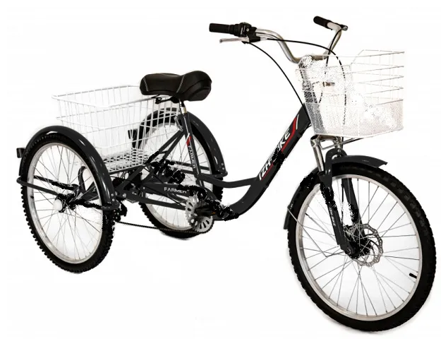 Трехколесный велосипед для взрослых IZH-BIKE Farmer (Фермер) 24' Черный