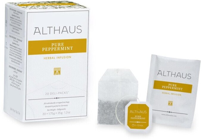 Чай травяной Althaus Deli Packs Pure Peppermint (Чистая мята), в пакетиках, 20 пак. - фотография № 2