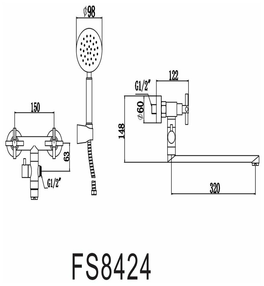 Смеситель Fmark FS8424H для ванны - фотография № 2