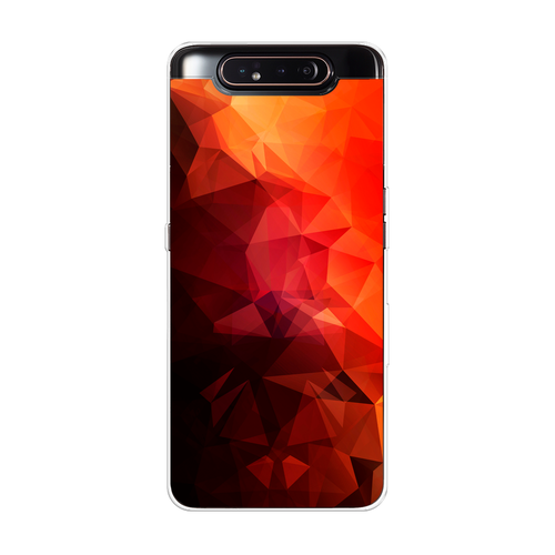 Силиконовый чехол на Samsung Galaxy A80 / Самсунг Гэлакси A80 Красная геометрия