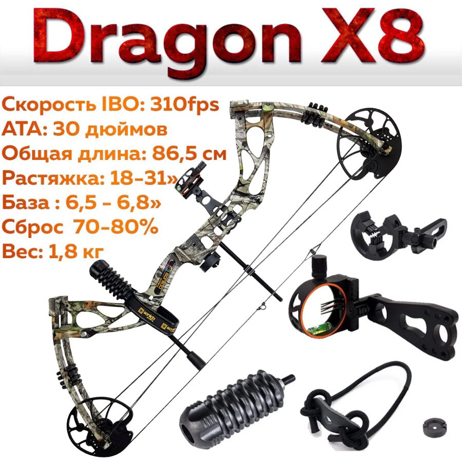 Лук блочный Dragon X8 KIT камуфляж