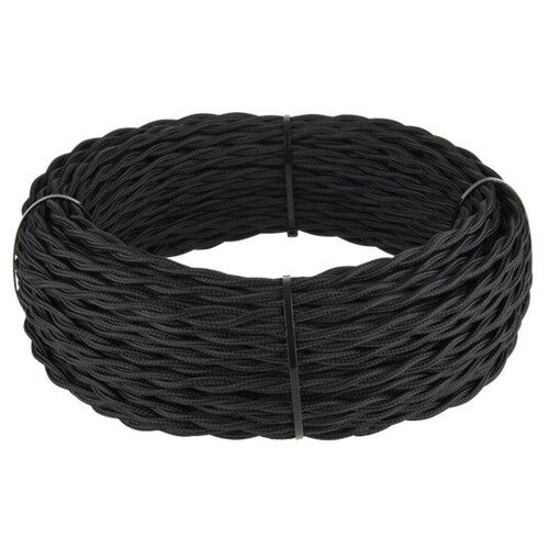 B1-424-73-50 Провод ретро 2х1.5 матов. черн. (уп.50м) Bironi