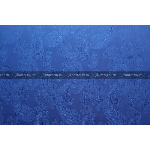 Ткань Жаккардовая подкладочная ткань Taffeta ярко-синяя с узором пейсли, ш140см, 0,5 м