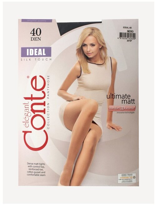 Колготки  Conte elegant Ideal, 40 den, размер 4, черный