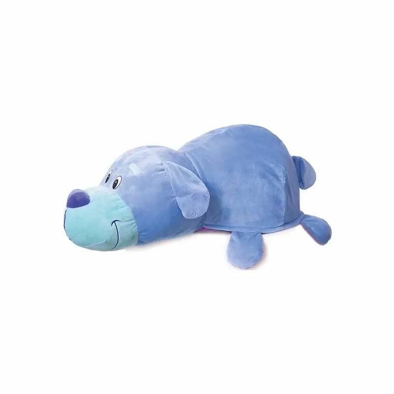 Мягкая игрушка 2 в 1 1Toy Вывернушка Голубой щенок-Сиреневый Слон 76 см - фото №7