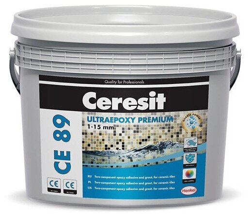 Затирка эпоксидная Ceresit СЕ-89 (ConcreteGray 809) 25 кг для швов 10 - 15 мм