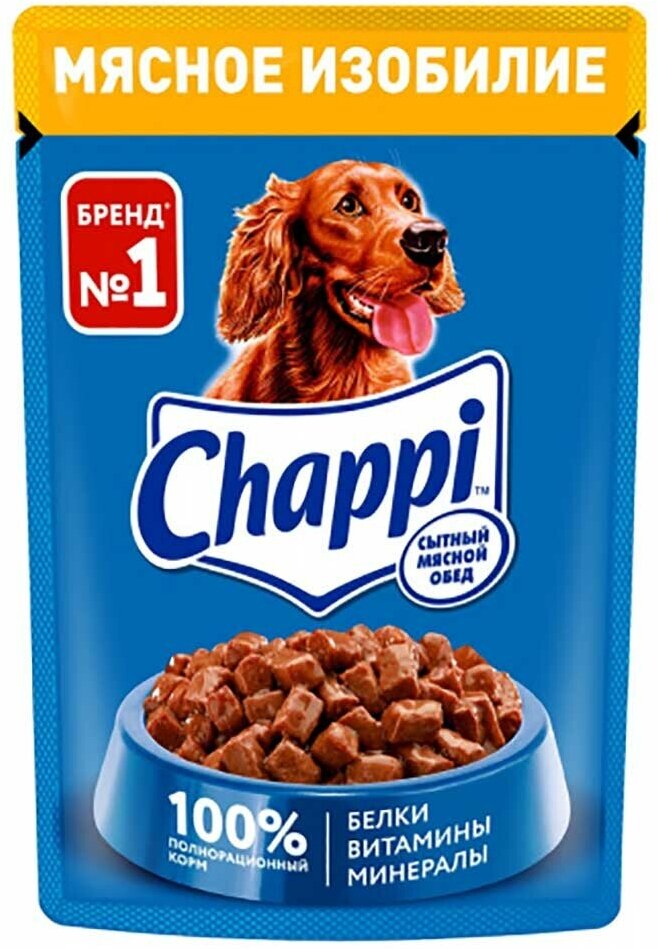 Влажный корм Chappi для собак мясное изобилие 85г