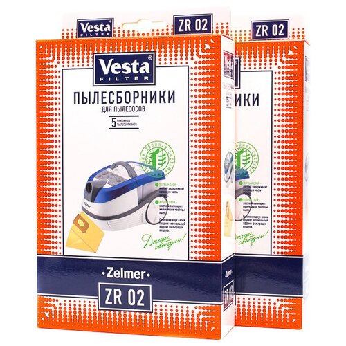 Vesta filter ZR 02 Xl-Pack комплект пылесборников, 10 шт vesta filter lg 02 s xxl pack комплект пылесборников 12 шт 6 фильтров