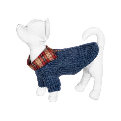 фото Yami-yami одежда свитер для собак с рубашкой, синий, хs (спинка 20 см) нд28ос 51594-1, 0,660 кг
