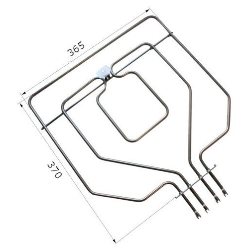 ТЭН для духовки 1300/1500W, 230V, гриль, BOSCH/SIEMENS NEFF крепление под лампу (773539, 471369, 38BS057) 370х365 мм