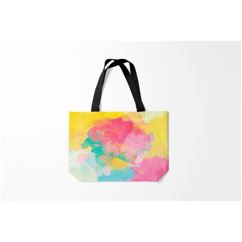 фото Сумка-шоппер / 46х35 см / тренды / абстракция радужная акварель burnettie