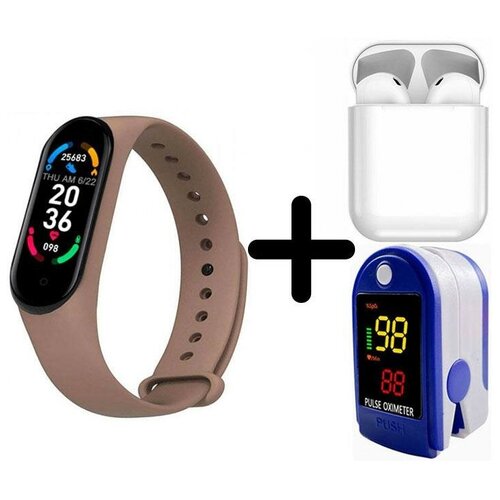 Умные часы BandRate Smart BRSM66BBR-SET5 с беспроводными наушниками и пульсометром мониторингом сна 485000₽