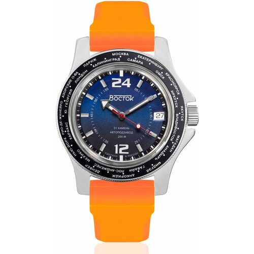 Наручные часы Восток Амфибия, оранжевый наручные часы восток амфибия механические с автоподзаводом амфибия 170g01 resin hh orange оранжевый