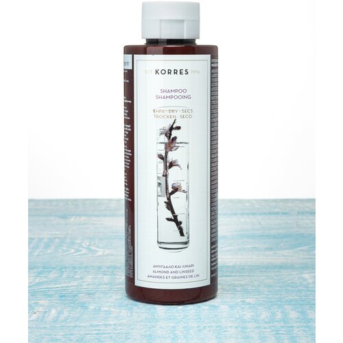 KORRES шампунь с миндалем и семенами льна для сухих и поврежденных волос, 250 мл