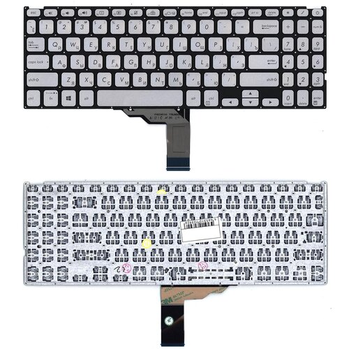 Клавиатура для ноутбука Asus Vivobook F509U серебристая с подсветкой клавиатура для asus x512da f512da silver p n