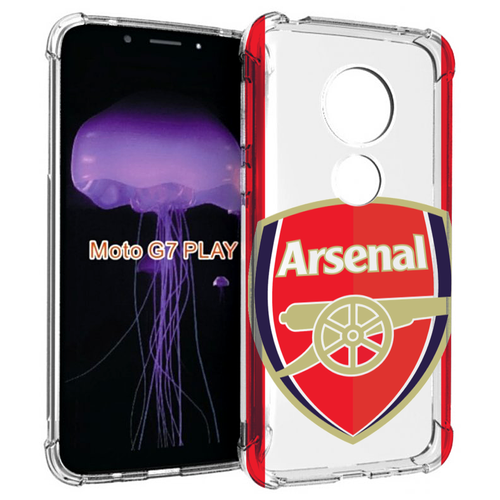 Чехол MyPads фк арсенал лондон мужской для Motorola Moto G7 Play задняя-панель-накладка-бампер