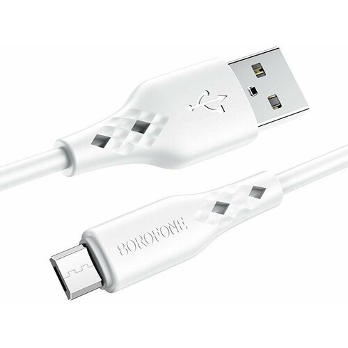 Кабель USB 2.4A (microUSB) 1м BOROFONE BX48 Белый кабель borofone usb bx48 microusb 1м 2 4a pvc черный