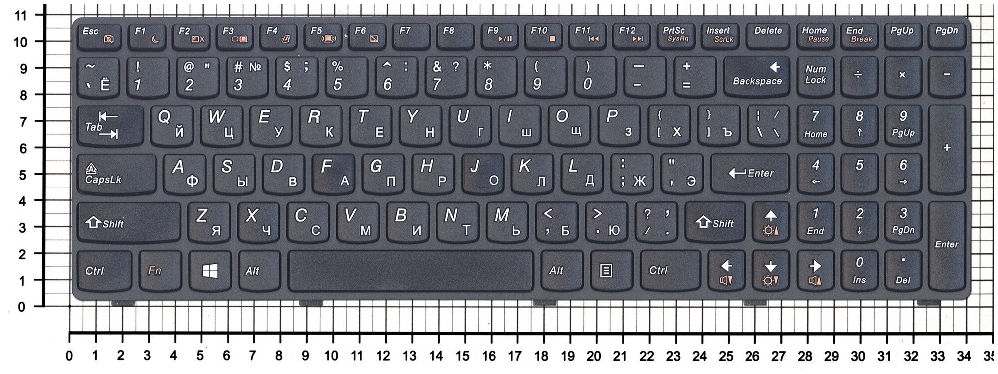 Клавиатура для ноутбука Lenovo 9ZN9YSUA0U черная с черной рамкой версия 2