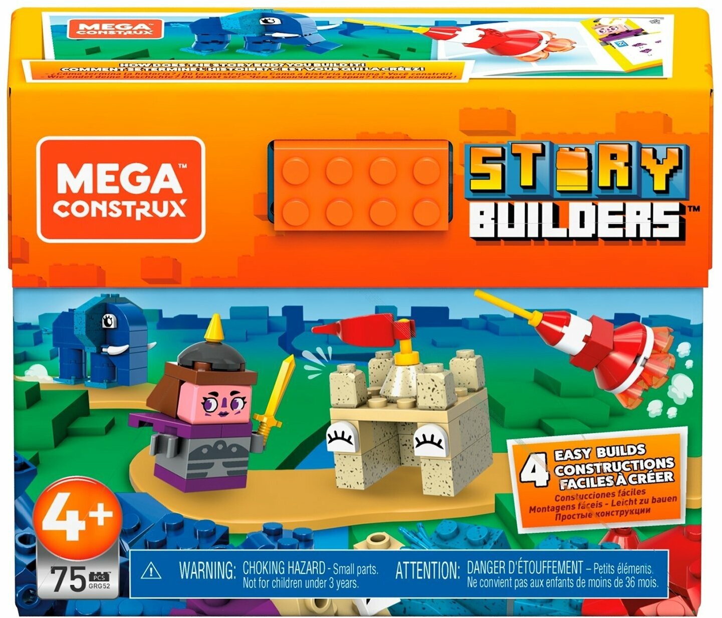 Конструктор Mega Construx Story Builders GRG52 Рыцарь и ракета, 75 дет.