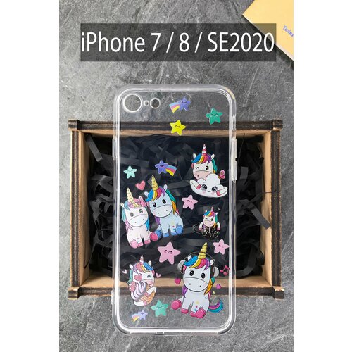 Силиконовый чехол Единороги для iPhone 7 / 8 / SE 2020 / Айфон 7 / Айфон 8