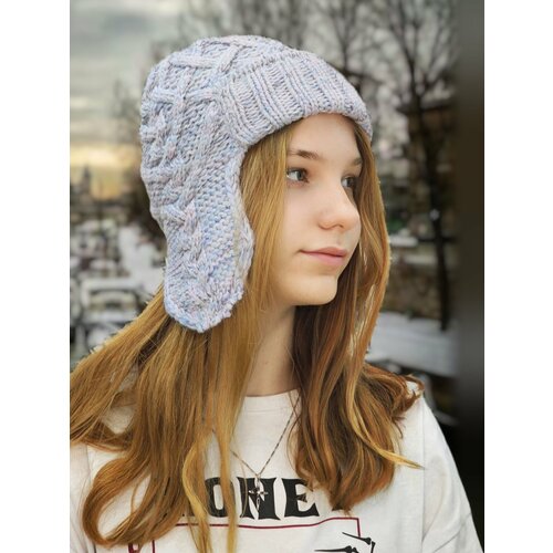 фото Шапка ушанка luchiorado, размер 56/58, зеленый