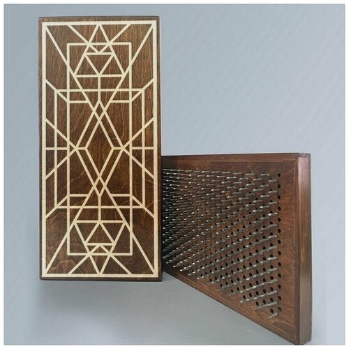 фото Доска садху с динамическими гвоздями, шаг 10мм, цвет венге модель абстракция - 1 сила души и тела