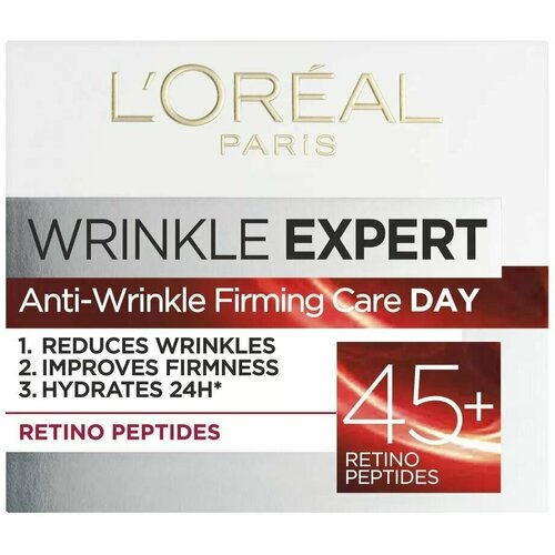 Крем от морщин для лица L'Oral Paris Wrinkle Expert Retino Peptide Day Cream 45+ с ретинолом 50 мл (Из Финляндии) loreal paris wrinkle expert anti wrinkle expert 45 spf20 cream 50ml