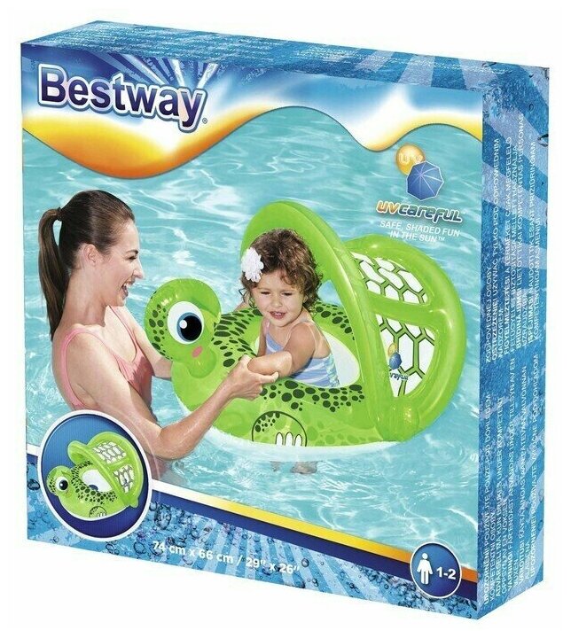 Надувной круг Bestway 34094 BW Черепаха с тентом 74x66 см