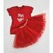 Комплект одежды   для девочек, юбка и футболка, нарядный стиль, пояс на резинке, размер 86, красный