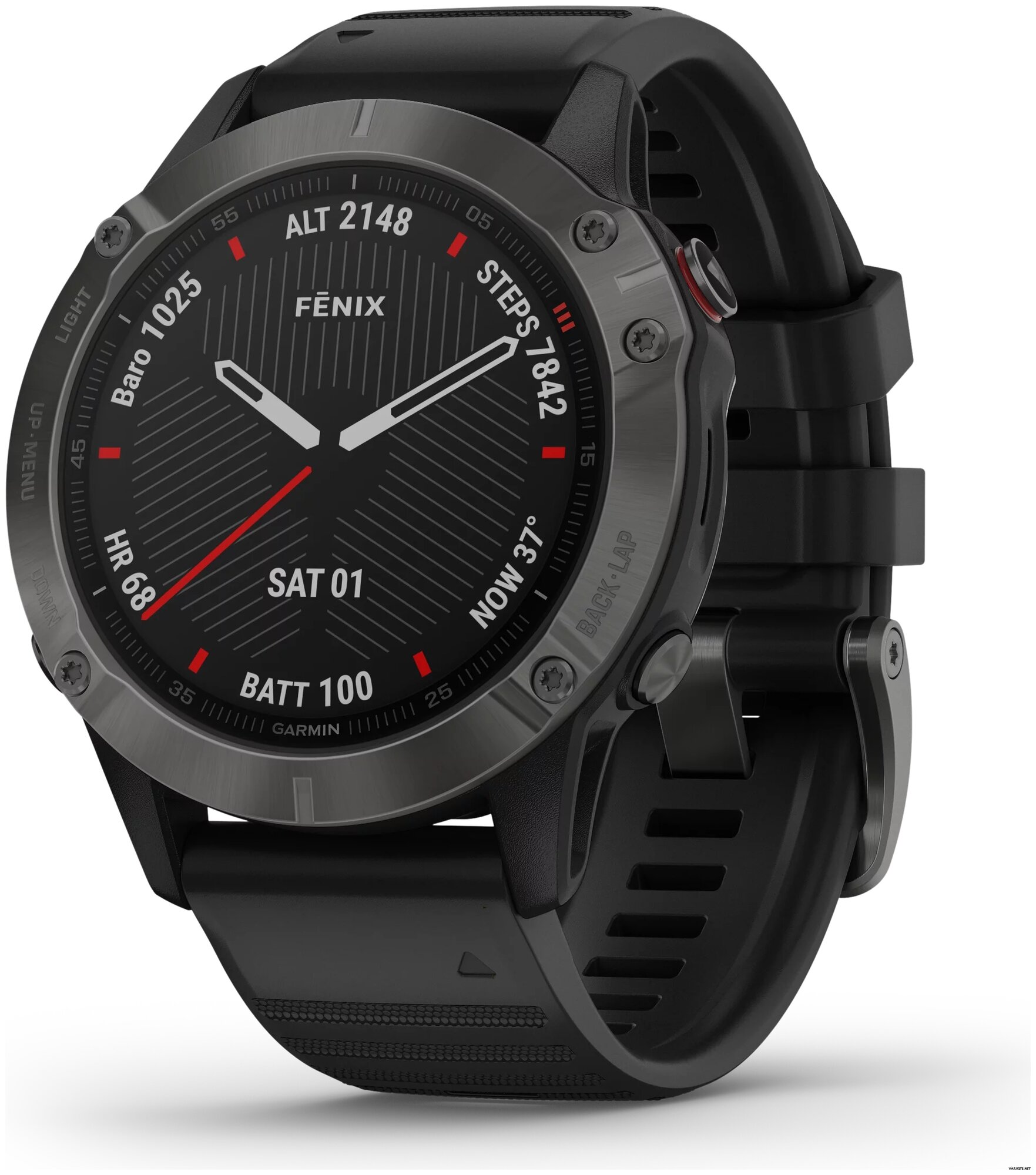 Умные часы Garmin Fenix 6 Sapphire, серый/черный