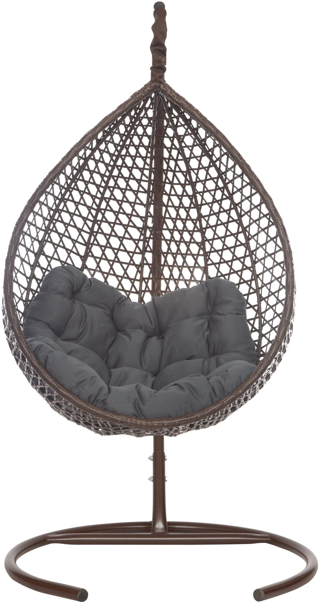 Подвесное кресло-кокон MONTBLANC коричневый + каркас (темно-серая подушка Relax) - фотография № 2