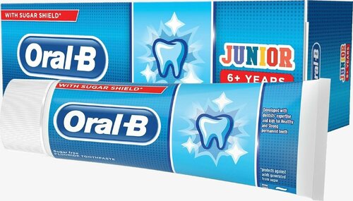 Детская зубная паста Oral-B Junior от 6 лет с легким вкусом мяты 75 мл (из Финляндии)