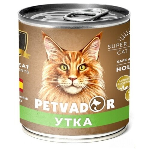 Petvador Консервы для кошек с Уткой 240 гр x 6 шт.