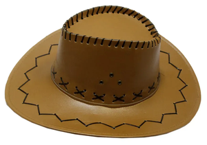 Шляпа карнавальная Ковбой Кожа Светло-коричневая