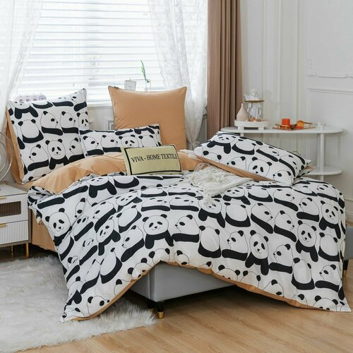 Постельный комплект Евро, Сатин Элитный, VIVA HOME TEXTILE, Простынь на резинке 160x200x25, CPLR043