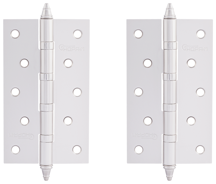 Петли дверные 2 шт. Нора-М 5"-4ВВ универсальные (125х75х2,5) - Матовый никель