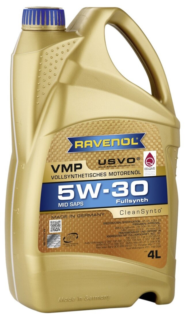 Синтетическое моторное масло RAVENOL VMP SAE 5W-30, 4 л